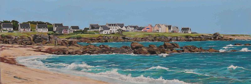 Plage Trevignon.JPG - Pastel format /size 30 x 90